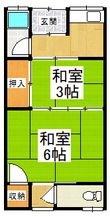 写真：北余部アパート2階の間取図