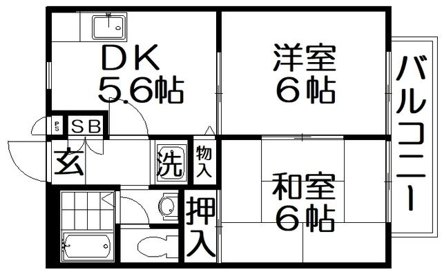 拡大写真:エムグリーンハイツ 1階102の間取り