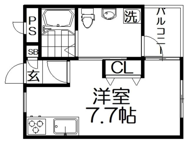 拡大写真：シャンテー宮之阪 2階202の間取り