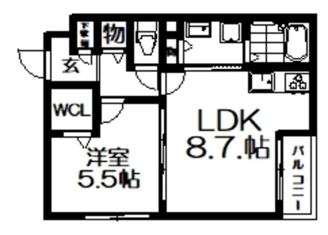 拡大写真：コンフォート枚方元町 3階303の間取り