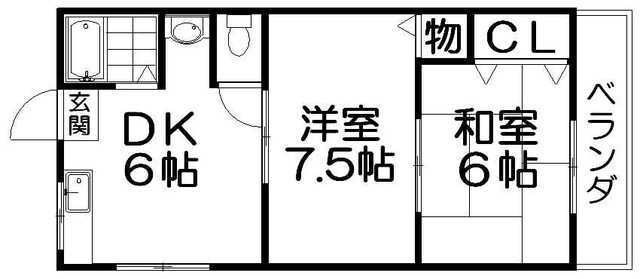 拡大写真:プレアール南住吉 3階303の間取り