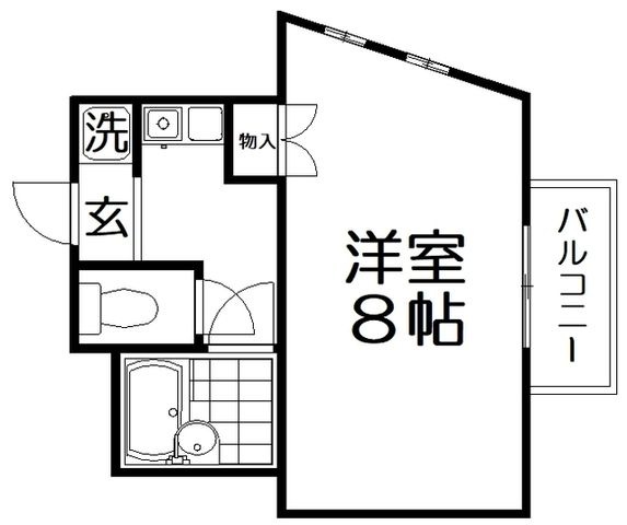 拡大写真:シャトークレール 2階201の間取り