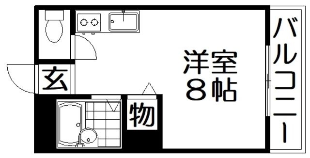 拡大写真:シャンテー長尾家具 5階508の間取り