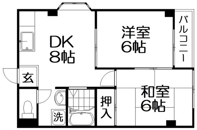 拡大写真:ロイヤルコート 4階408の間取り