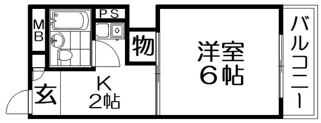 拡大写真:アカイマンション 3階310の間取り