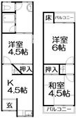 倉治3丁目連棟貸家の間取図