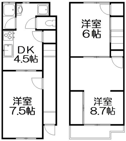 拡大写真:MAYUMIハウス153号館福禄谷 1階1の間取り
