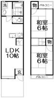 船橋本町2丁目連棟貸家の間取図