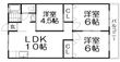 中西マンションB棟の間取図