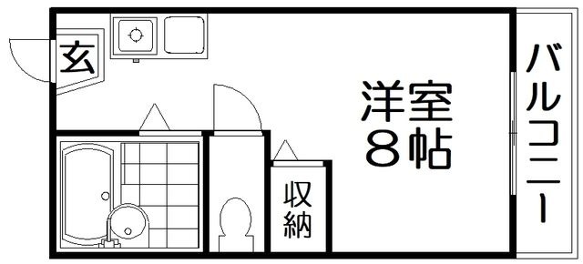 拡大写真：シャンテー招提 3階304の間取り