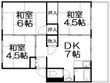 御殿山コーポB棟の間取図