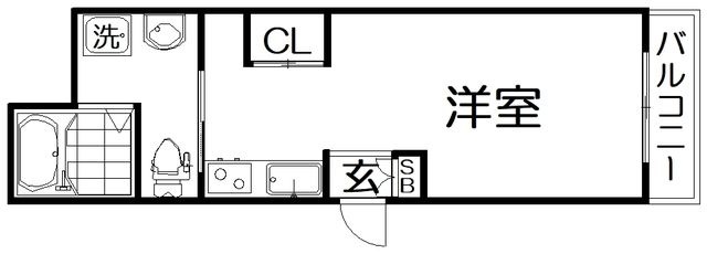 拡大写真:chouchou Makinohonmachi 1階102の間取り