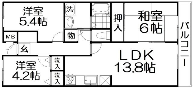拡大写真:ラ・ジョリーメゾン 1階103の間取り