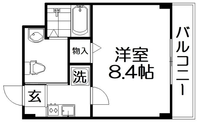 拡大写真:ダブルツリー7番館 3階303の間取り
