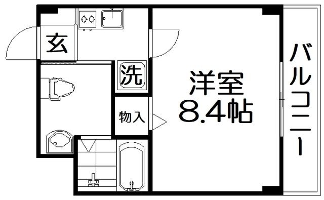 拡大写真:ダブルツリー7番館 4階404の間取り