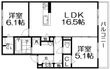 写真:T-residence楠葉 2階201の間取図