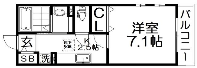 拡大写真:エスポワール星田 1階101の間取り