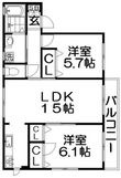 クレメンテカミダA棟の間取図
