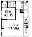 写真：アフロディテ寝屋川3階の間取図