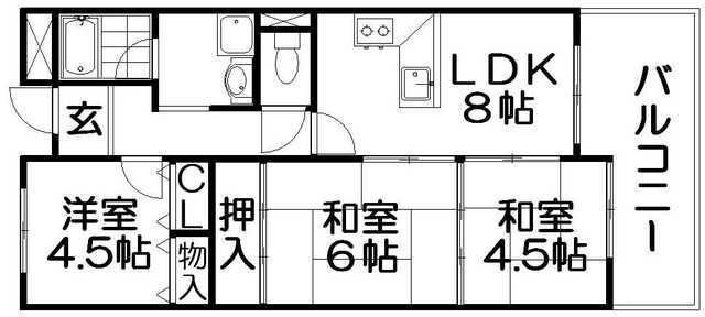 拡大写真:長楽ビル 8階803の間取り