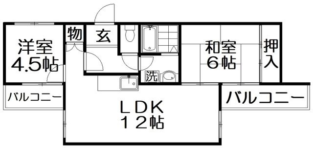 拡大写真:サンセルジュ香里園 4階403の間取り