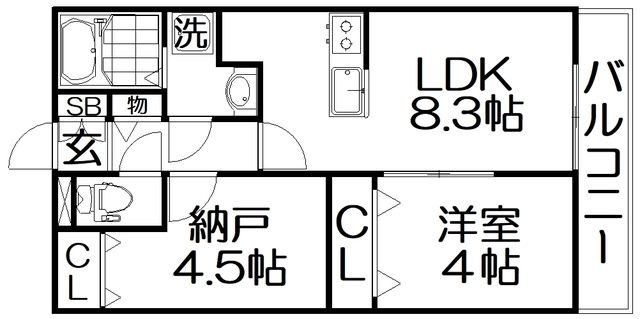 拡大写真:Act池田本町 3階303の間取り