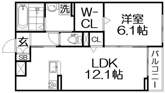 拡大写真:エスコンディーテ 3階302の間取り