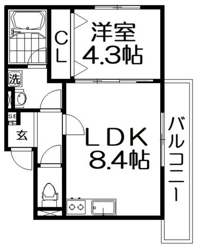 拡大写真:ALEGRIA枚方North 3階302の間取り