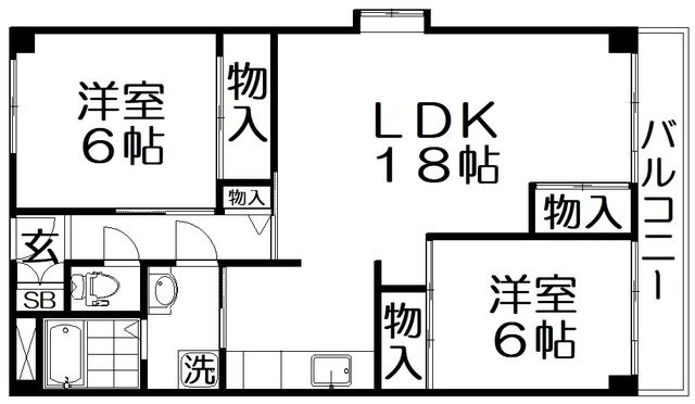 拡大写真:香里園ヒルズ 1階104の間取り