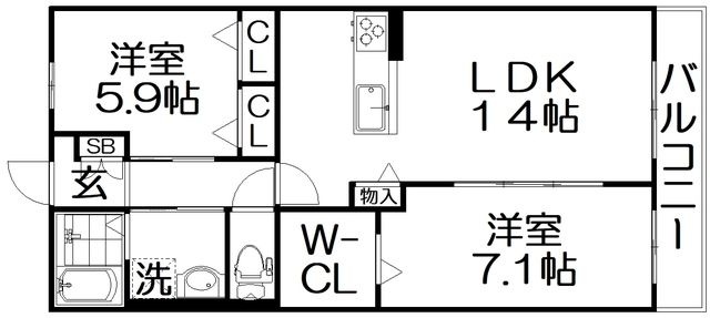 拡大写真:Schwarz Schloss(シュバルツ シュロス) 3階303の間取り