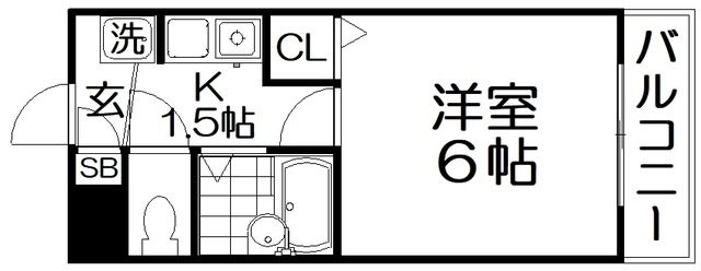 拡大写真:フリーディオ寝屋川 1階106の間取り