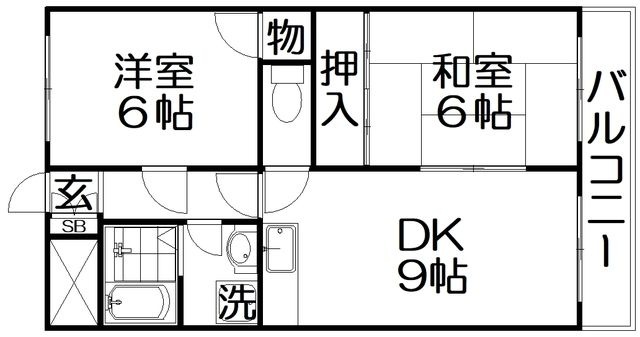 拡大写真:プライムハイム 4階403の間取り