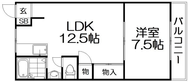 拡大写真:マンション花園 3階304の間取り