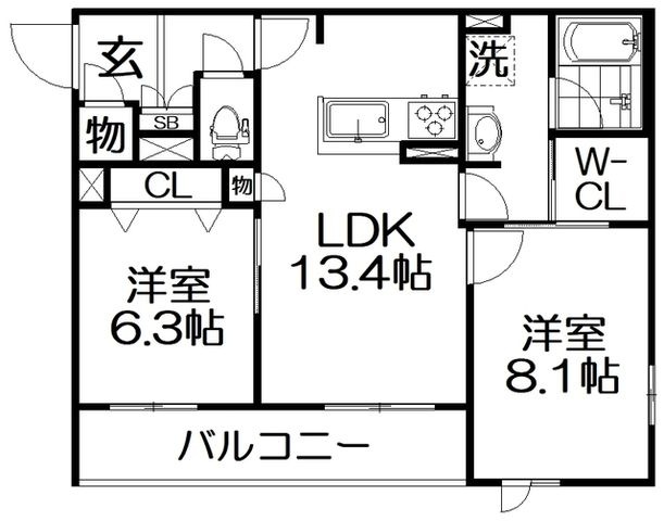 拡大写真:シャーメゾン スターセント 3階303の間取り