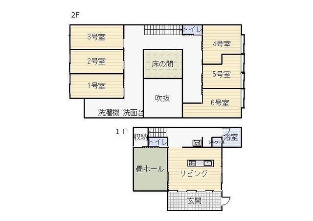 拡大写真:シェアハウス泰山堂 2階5の間取り