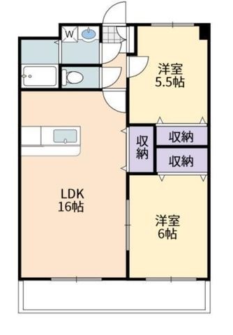 拡大写真：マイウス　A 3階305の間取り