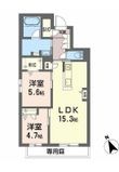 写真：Ｌａ　Ｍａｉｓｏｎ　Ｃａｌｍｅ 1階102の間取図