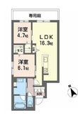 写真：Ｌａ　Ｍａｉｓｏｎ　Ｃａｌｍｅ 1階103の間取図