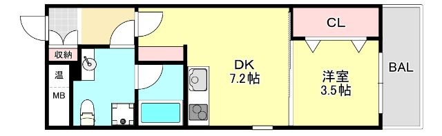 拡大写真:神戸市灘区岩屋中町2丁目 1階105の間取り