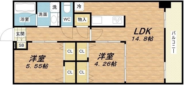 拡大写真:ブランメゾン@船場 12階1402の間取り
