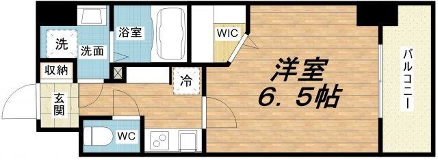 拡大写真:La Douceur谷町 13階1305の間取り