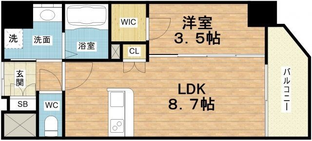 拡大写真:サムティ京橋CLEAR 6階601の間取り