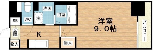 拡大写真:エグゼ心斎橋EAST 4階403の間取り