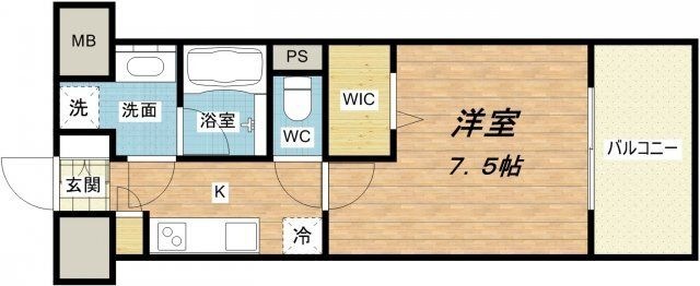 拡大写真:アーバネックス心斎橋Ⅱ 7階705の間取り