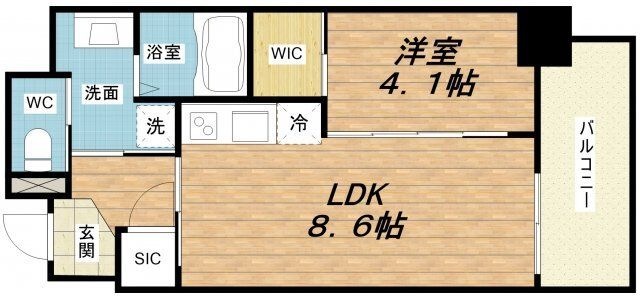 拡大写真:アドバンス上町台シュタット 5階502の間取り