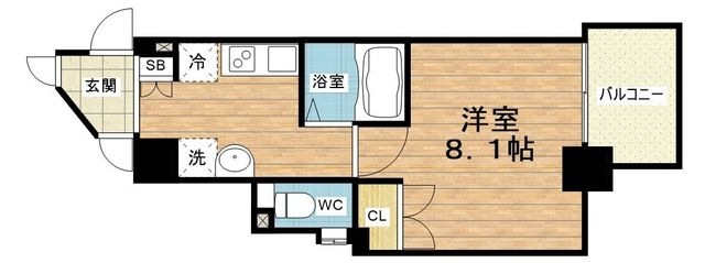 拡大写真:エスカーサ大阪城東 3階304の間取り