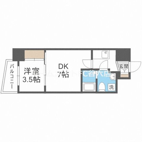 拡大写真:APRILE南森町 10階1004の間取り