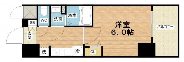 拡大写真:プレサンス福島吉野ミナージ 6階604の間取り