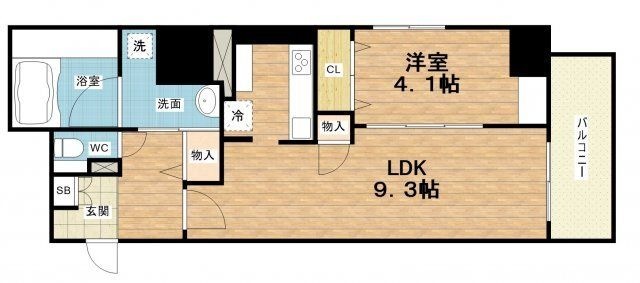 拡大写真:ラフィット松屋町 2階201の間取り
