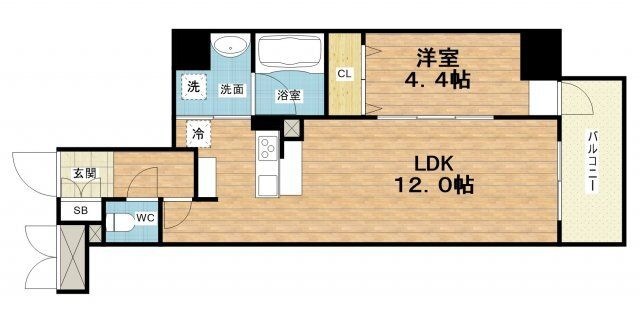拡大写真:ラフィット松屋町 5階503の間取り